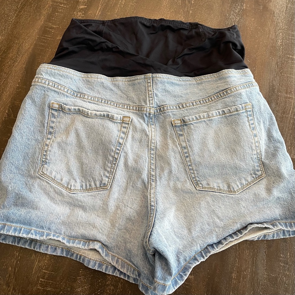 Maternity jean shorts